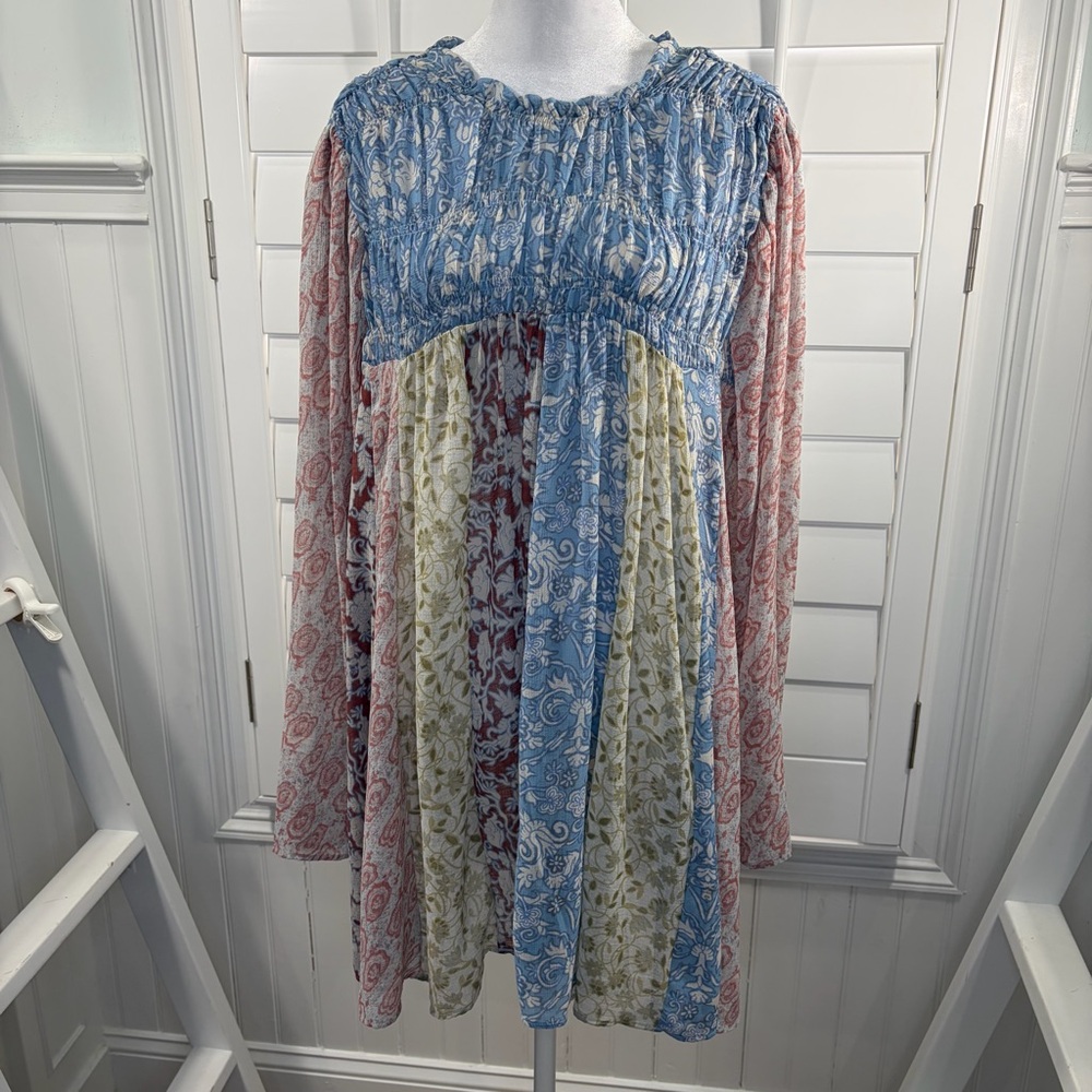 Free People Merrie Mixed-Print Tunic - Picture 2 of 8